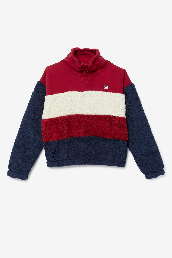 Fila Sweatshirt Dame Rød/Mørkeblå Mahika QOH-831420